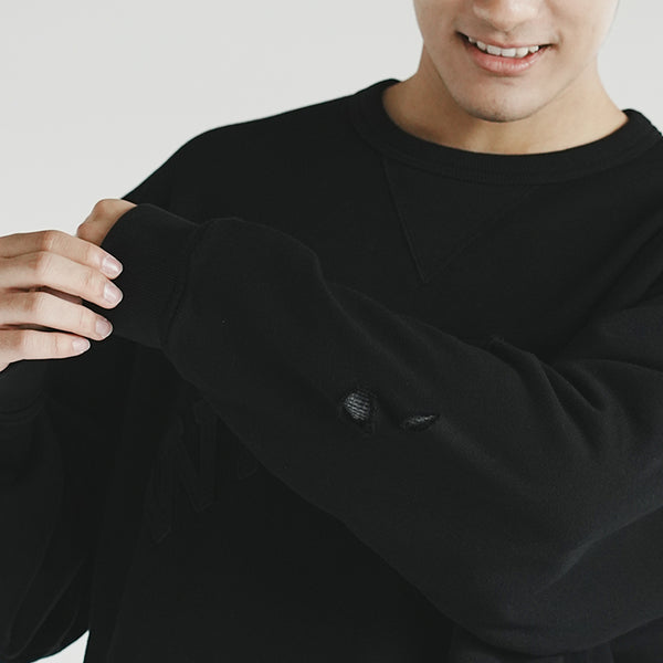 (SW469) 刺繡貼布破洞衛衣