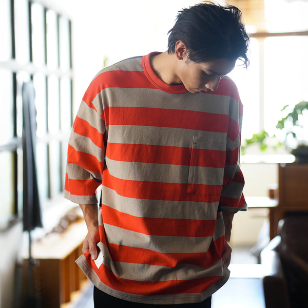 (TP1659) Stripe Contrast Tee