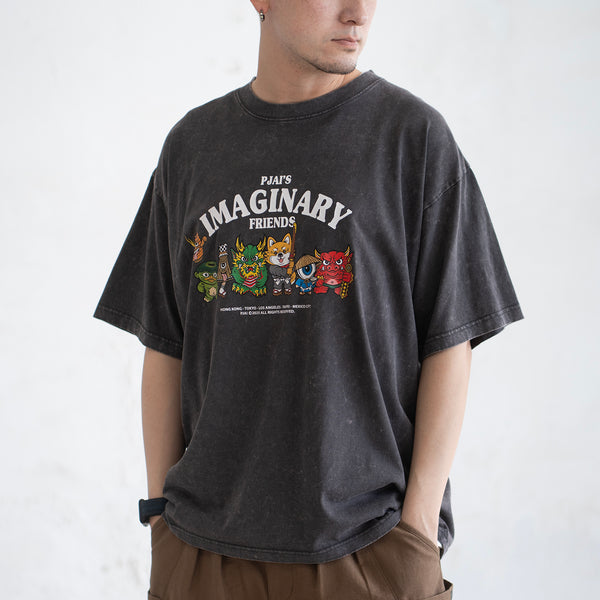 (EX617) Characters Graphic Washed Tee
