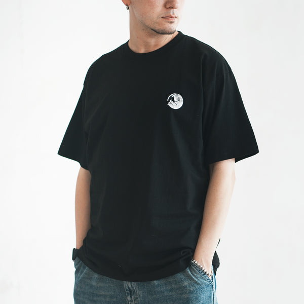 (ZT1654) Cat Moon Phases Graphic Tee