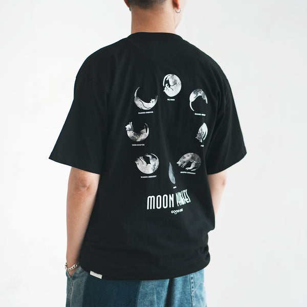 (ZT1654) Cat Moon Phases Graphic Tee