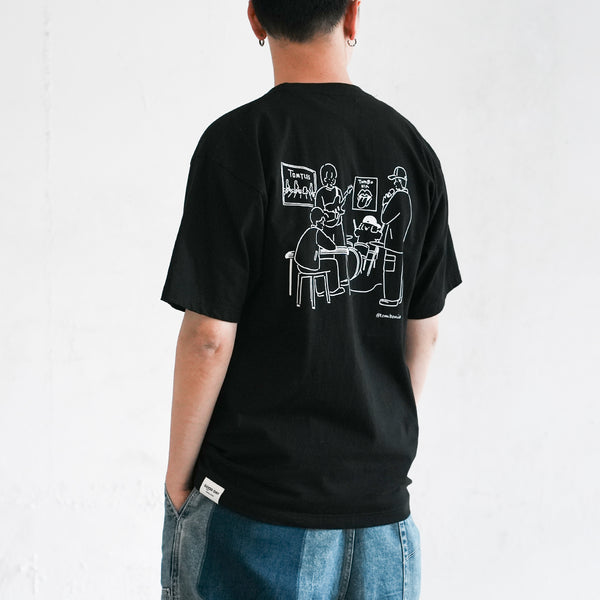 (EX592) Band Embroidery Pocket Tee
