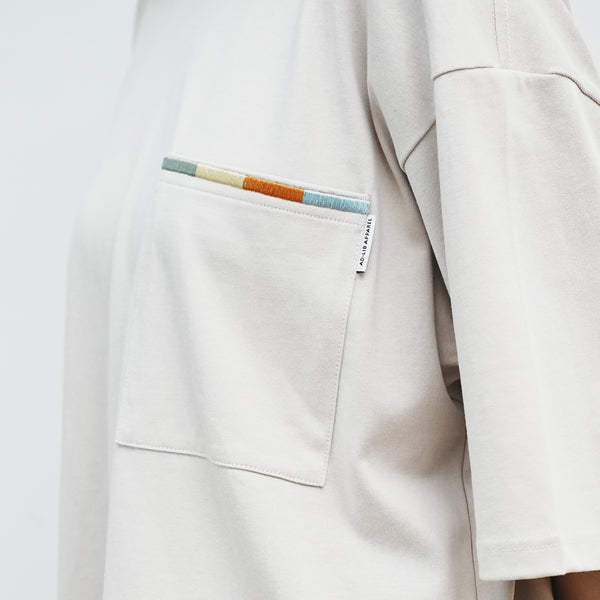 (TP1287) 刺繡口袋Tee