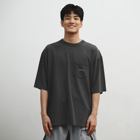 (TP1338) Contrast Cropped Sleeve Tech Tee