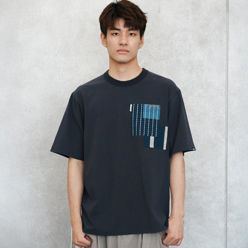 (TP1637) Sashiko Pocket Tee