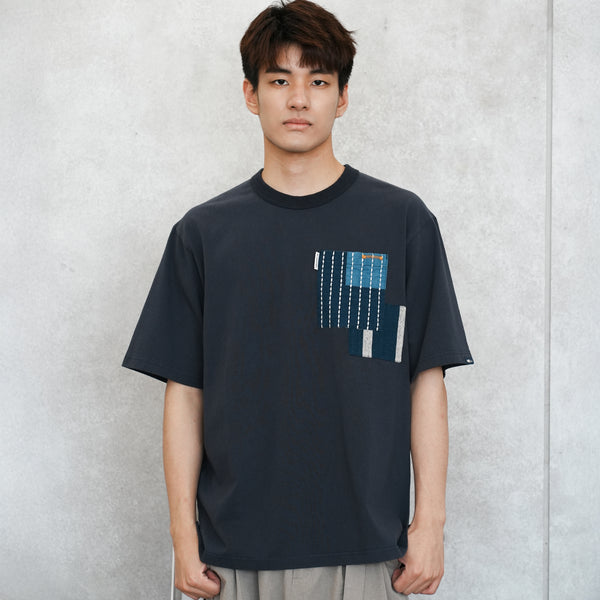 (TP1637) Sashiko Pocket Tee