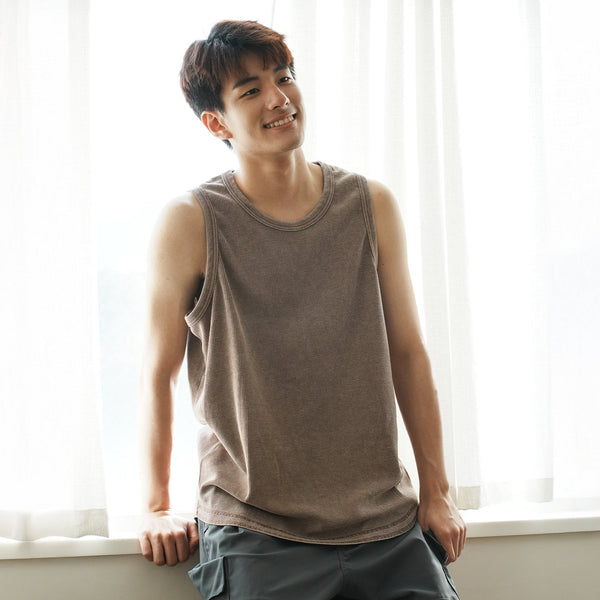 (VT1641) Washed Waffle Tank Top