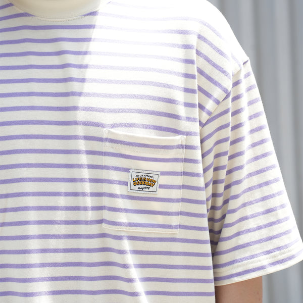 (YT1678) Border Drawstrings Pocket Tee