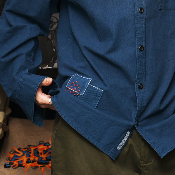 (ST481) Indigo Tie Shirt