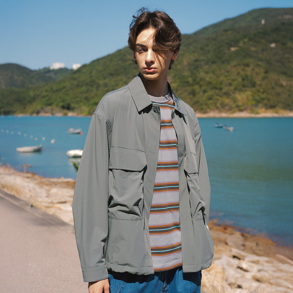 (TP1802) Stripes Pocket Tee