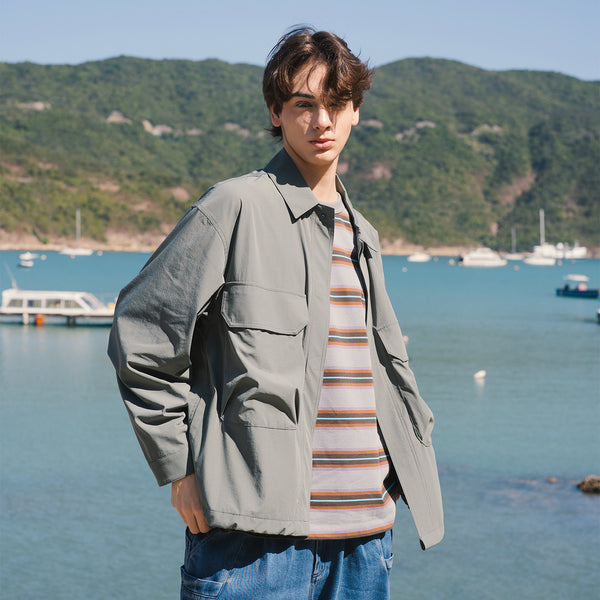 (JK432) Cool Touch Shirt Jacket