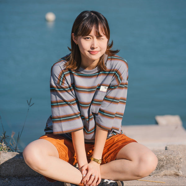 (TP1802) Stripes Pocket Tee