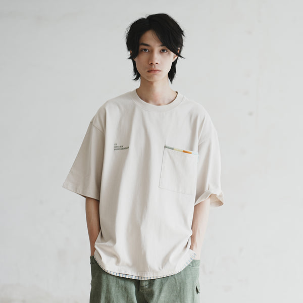 (TP1287) 刺繡口袋Tee