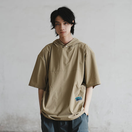 (ZT1418) Monkey Hot Spring Graphic Embroidery Tee