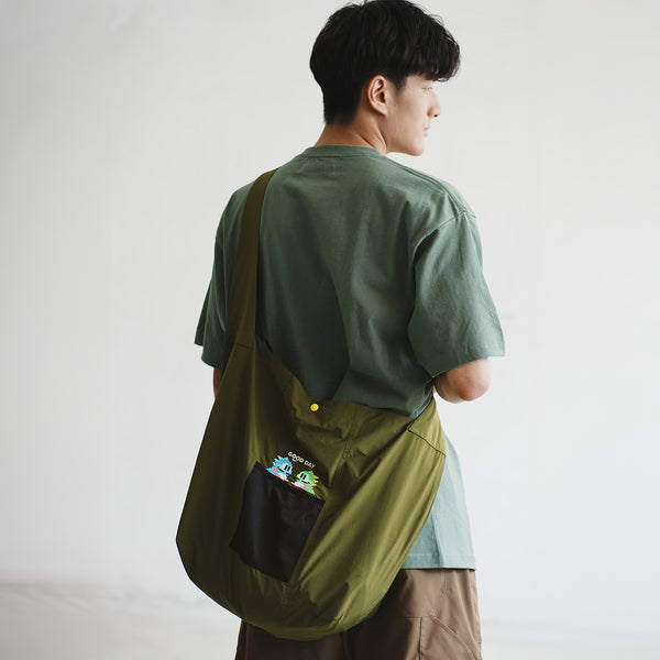 (EX463) Packable Embroidery Crossbody Bag