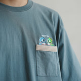 (EX456) Graphic Embroidery Pocket Tee
