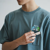 (EX456) Graphic Embroidery Pocket Tee