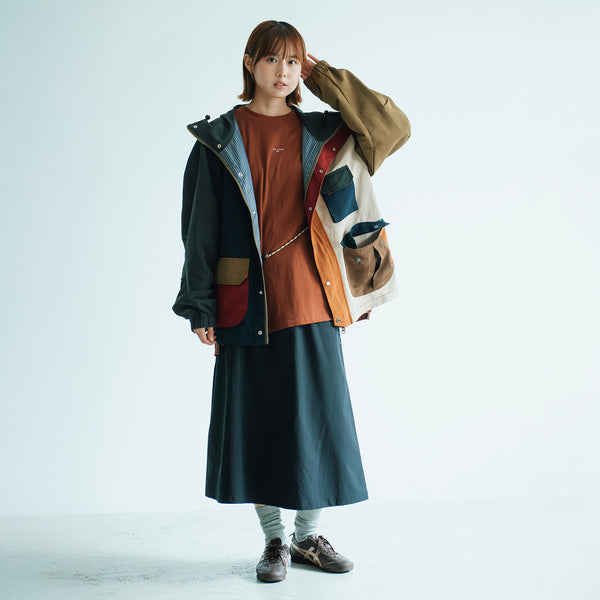 (JK402) Colorblock Parka