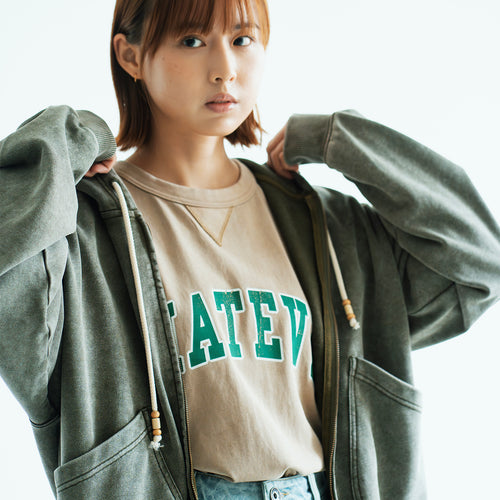 (TP1660) Washed College Sweat Tee