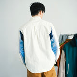 (ST471) Sleeve Patchwork Shirt