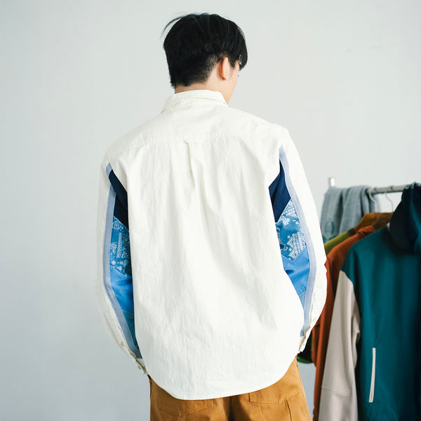 (ST471) Sleeve Patchwork Shirt