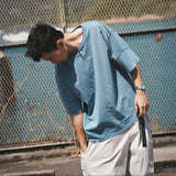 (TP1578) Washed Henley Neck Tee