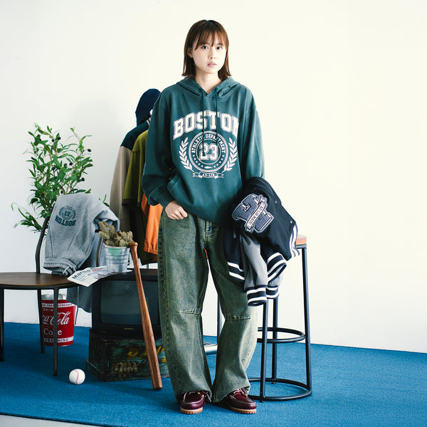 (SW519) Washed College Hoodie