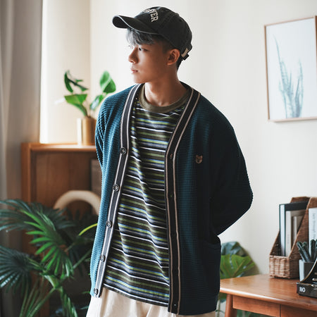 (KN062) Knitted Panel Pullover