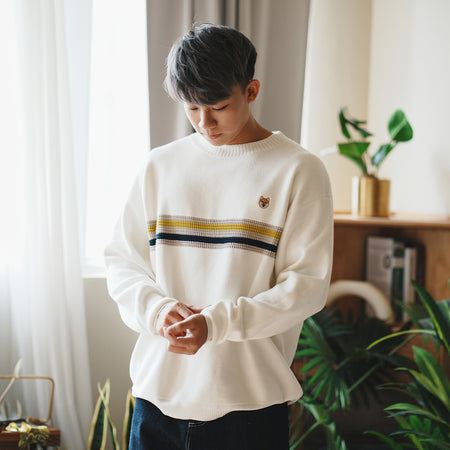 (KN059) Colorblock Knit Pullover