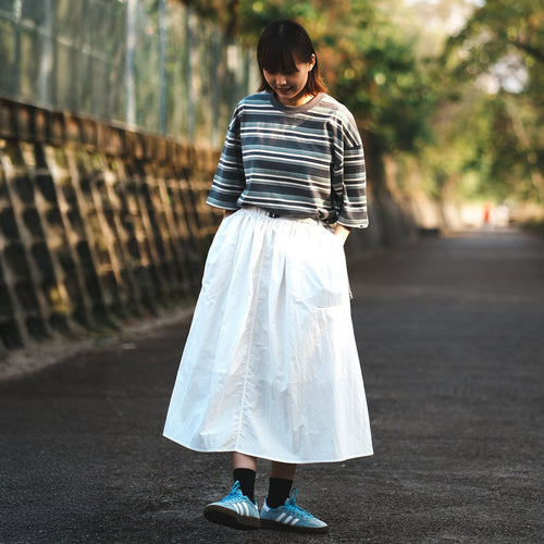 (DS020) Belted Pleated Midi Skirt