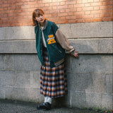 (JK407) 拼色棒球外套