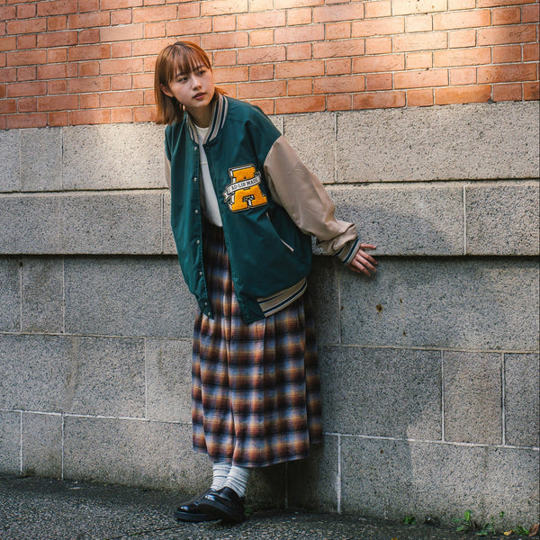 (JK407) 拼色棒球外套