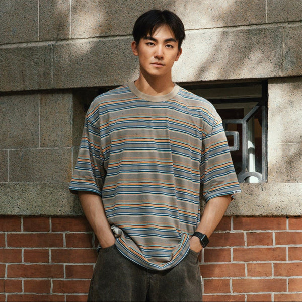 (TP1663) Stripes Drawstring Tee