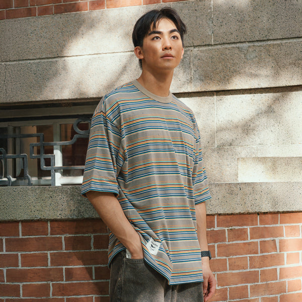 (TP1663) Stripes Drawstring Tee