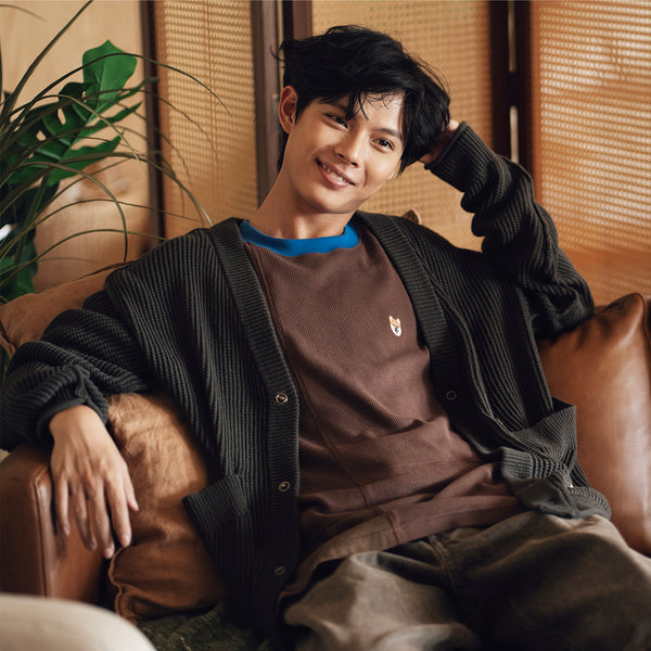 (CD106) Knit Mesh Cardigan