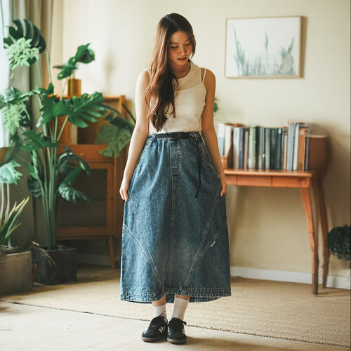 (DS022) Washed Denim Dress