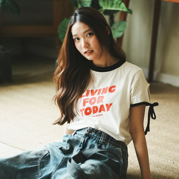 (TP1596) Ribbon Cropped Tee