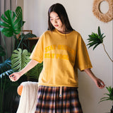 (TP1737) Flock Print Message Tee