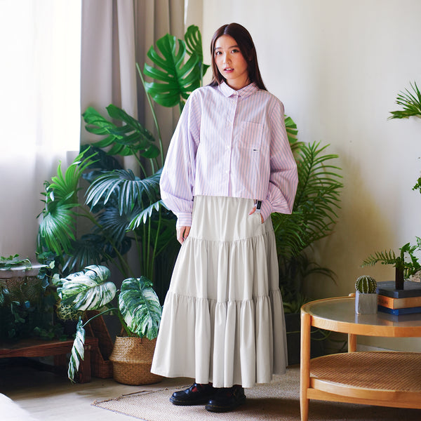 (DS027) Belted Tiered Dress