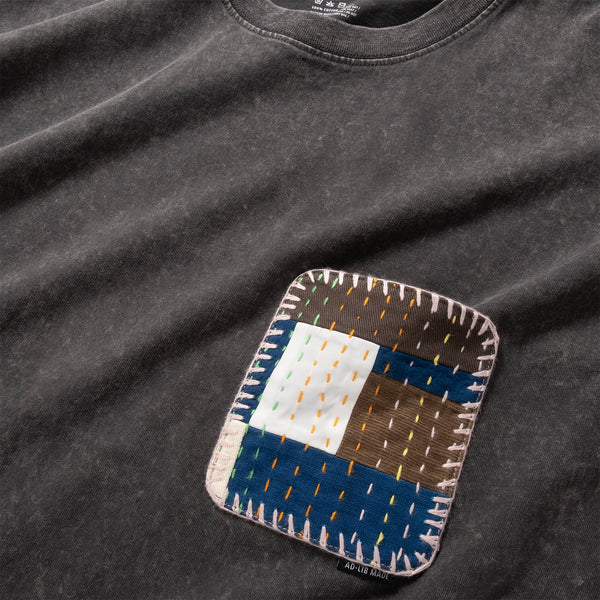 (ZT1691) Sashiko Boro Pocket Washed Tee