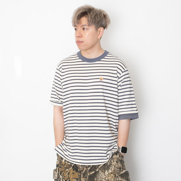 (TP1586) Stripe Layered Sleeve Tee