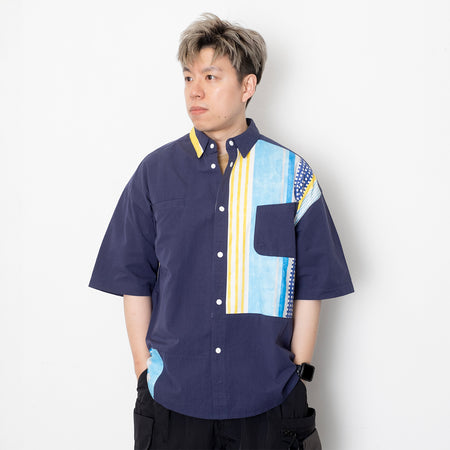 (ZT1437) Japan Paisley Fabric Pocket Tee