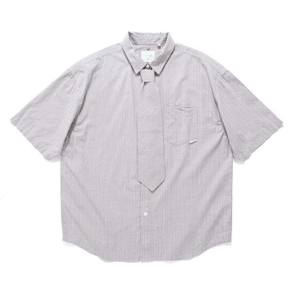 (ST474) Stripe Tie Short Sleeve Shirt