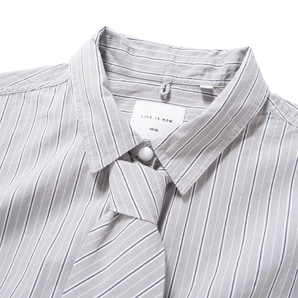 (ST474) Stripe Tie Short Sleeve Shirt