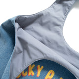 (ZB545) Lucky PJai Club Washed Denim Tote Bag