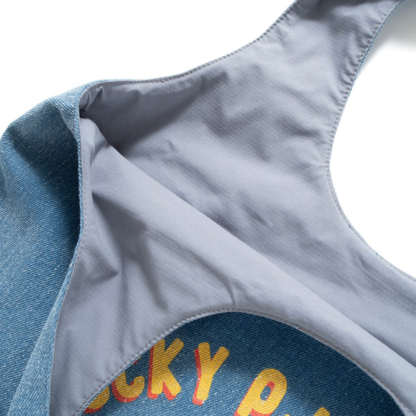 (ZB545) Lucky PJai Club Washed Denim Tote Bag