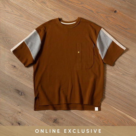 (ST390) Indigo Patchwork Short Sleeve Shirt