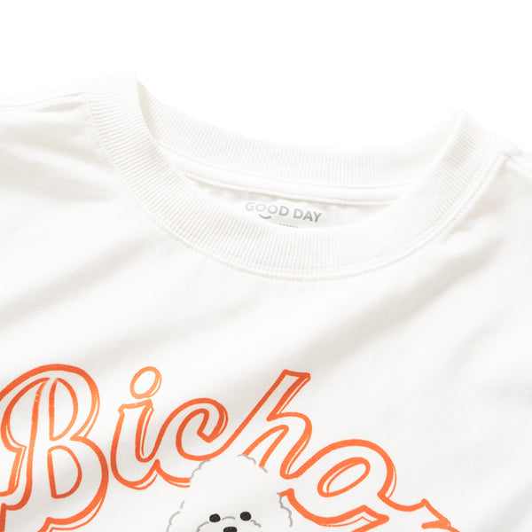 (ZT1460) Bichon Ice Cream Graphic Cropped Tee