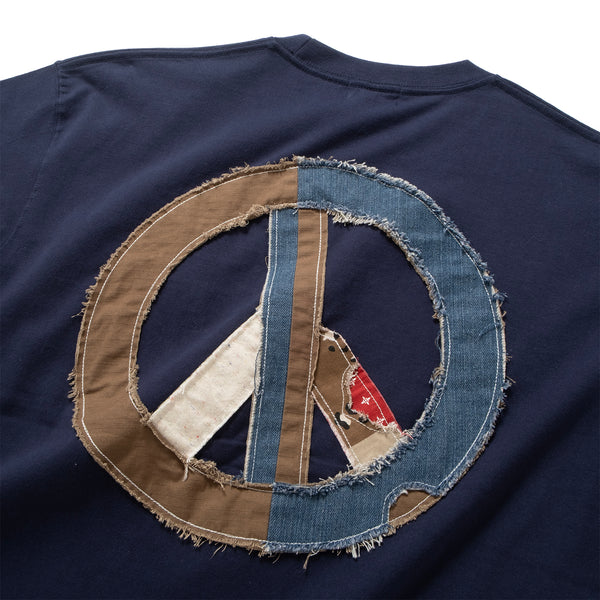 (ZT1714) Peace Symbol Patchwork Pocket Tee