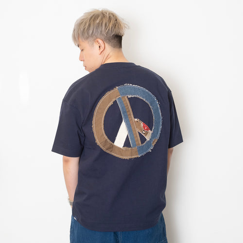 (ZT1714) Peace Symbol Patchwork Pocket Tee